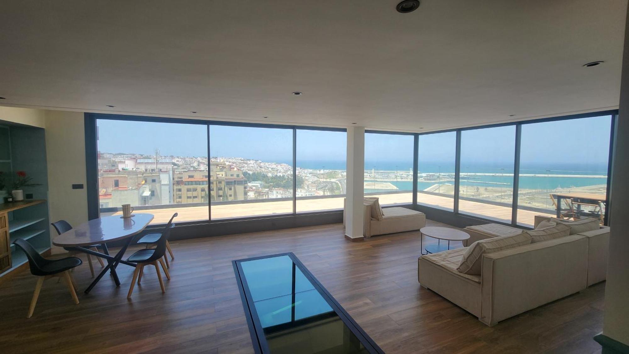 Magnifique Penthouse 160M2 Terrasse 90M2 Vue Mer Tanger Extérieur photo