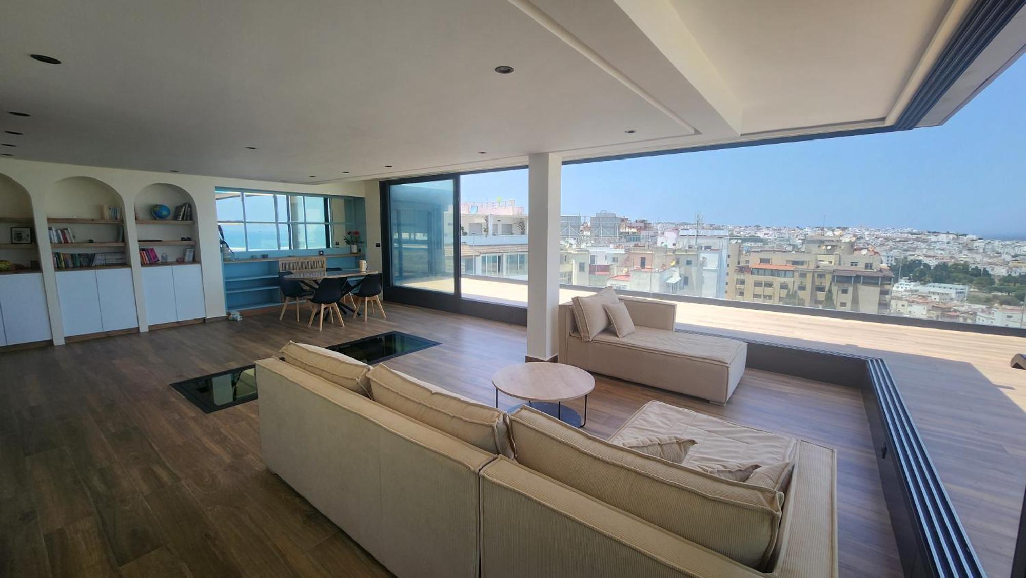 Magnifique Penthouse 160M2 Terrasse 90M2 Vue Mer Tanger Extérieur photo