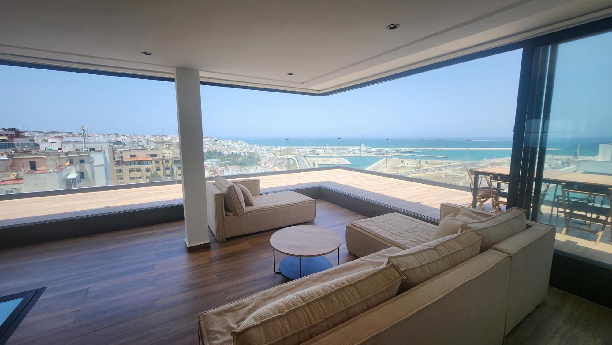 Magnifique Penthouse 160M2 Terrasse 90M2 Vue Mer Tanger Extérieur photo