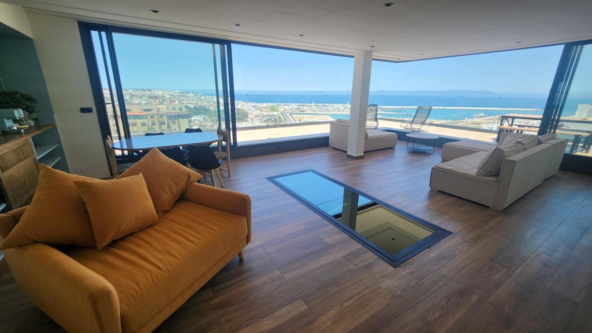 Magnifique Penthouse 160M2 Terrasse 90M2 Vue Mer Tanger Extérieur photo